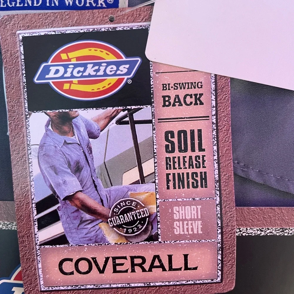 🎳NWT Dickies Gray Short-Sleeve Coverall - Picture 4 of 6